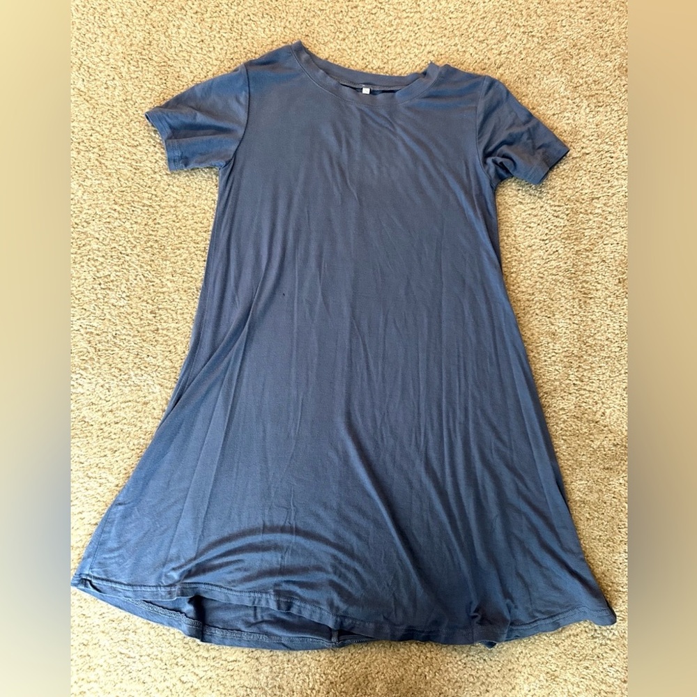 Casual Blue T-Shirt Dress
